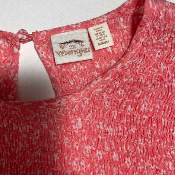 Billabong x Wrangler Carefree Top Womens Medium Floral Ruffled Smocked Prairie - Picture 9 of 14